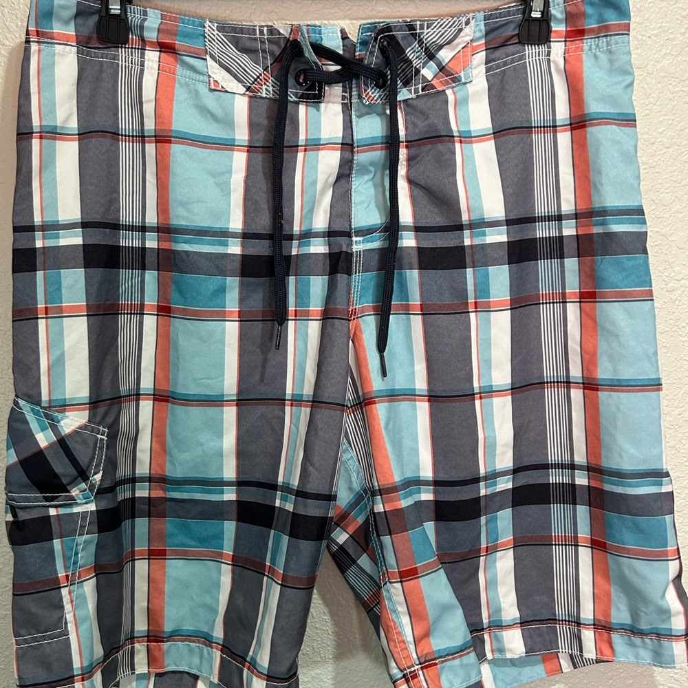 Men's Plaid Swim Shorts Size Large